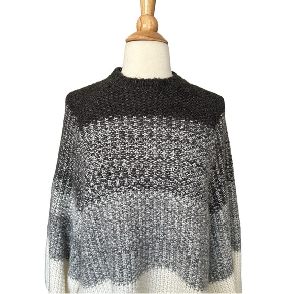 MNG Wool Blend Sweater Oversized Chunky Gradient Pullover Neutral, Size XS - Picture 3 of 14